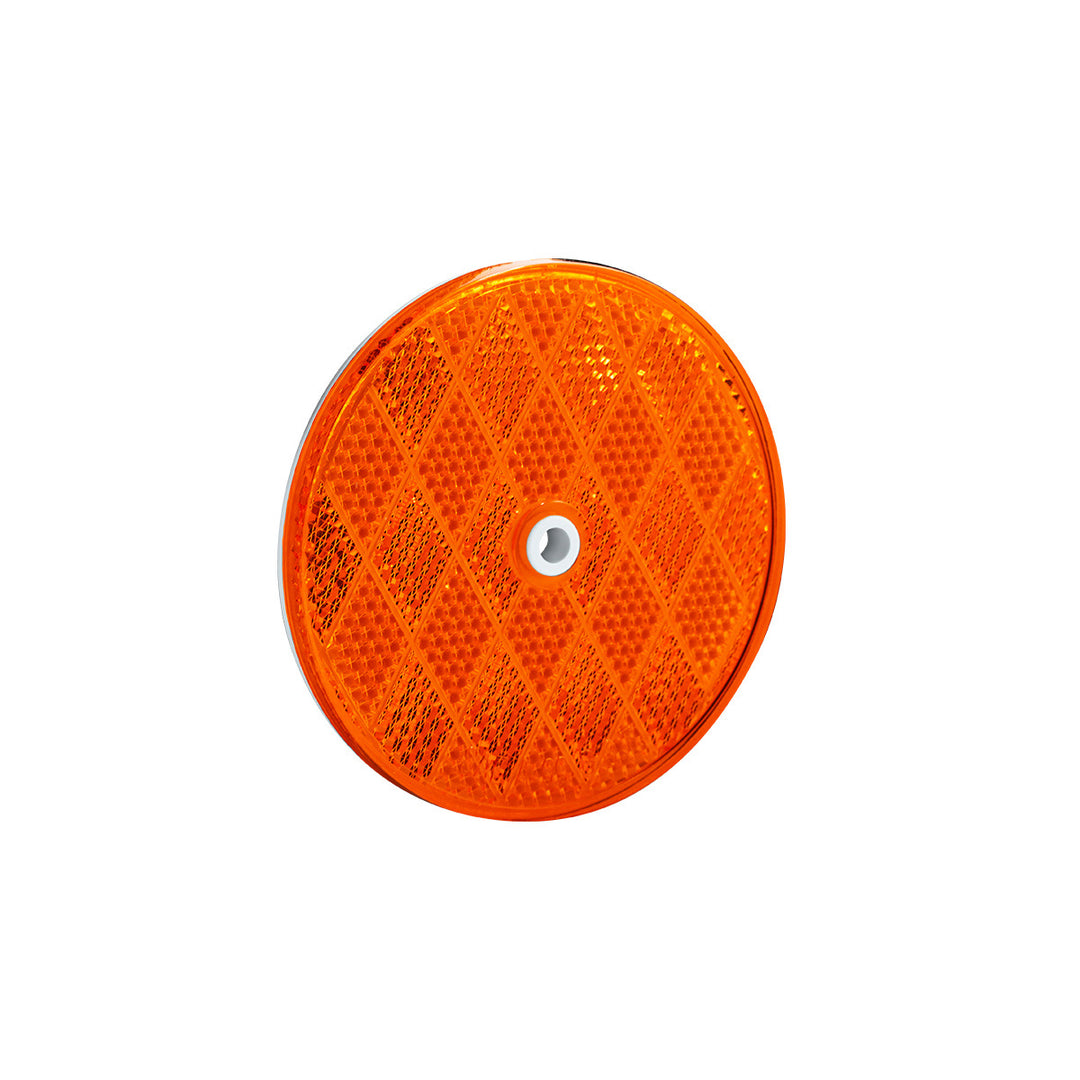 3/16" Round Center Bolt Reflector - Amber (10 Pcs)