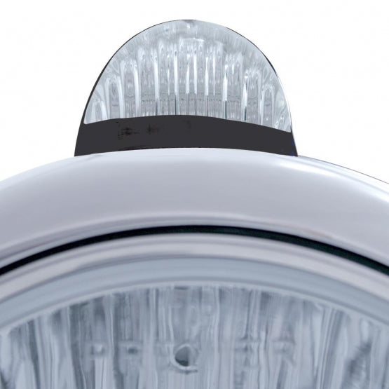 Black Guide 682-C Style Headlight 6014 &amp; LED Turn Signal - Clear Lens
