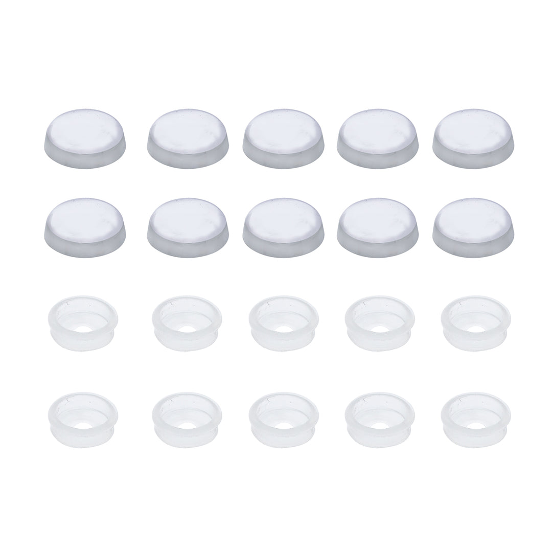 Chrome Plastic Snap-On Screw Covers For 1/4" Screw (10-Pack)