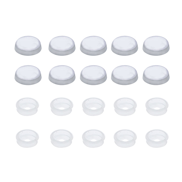 Chrome Plastic Snap-On Screw Covers For 1/4" Screw (10-Pack)