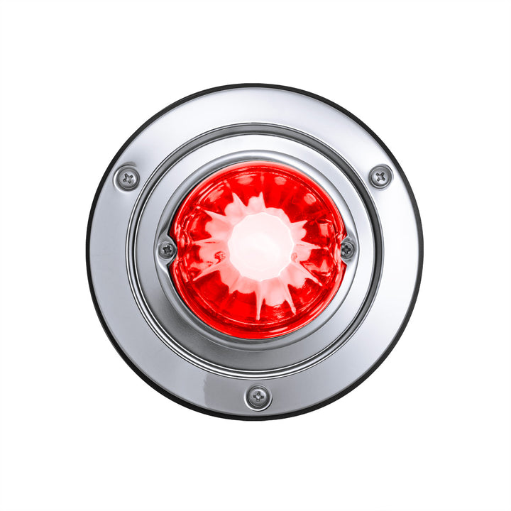 Dual Function Glass Watermelon Sleeper Bunk Kit With 304 Stainless Steel Bezel &amp; LED Bulb - Red Lens/Red LED