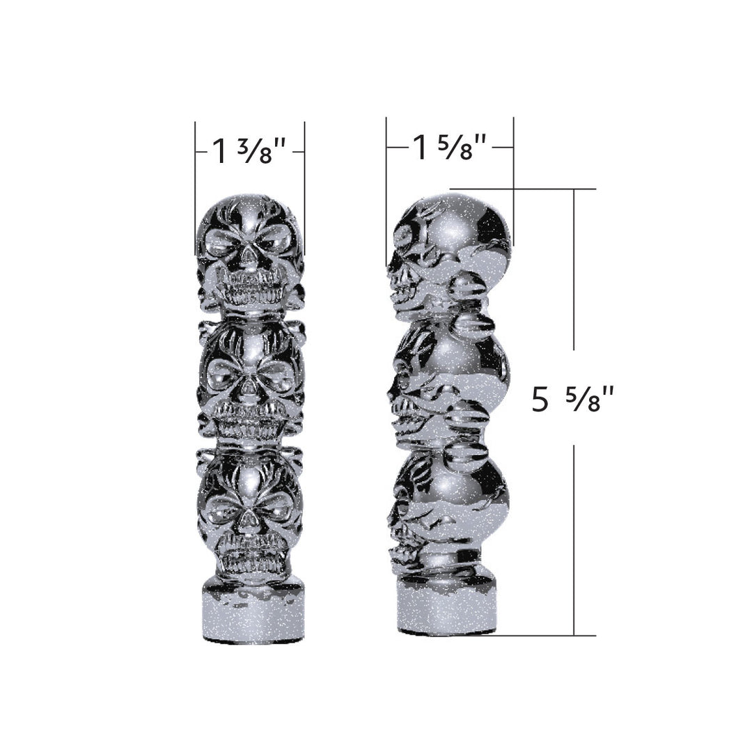 1/2" - 13 Thread-On 3 Skull Candy Color Shift Knob - Liquid Silver