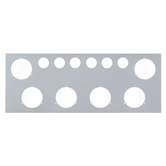 Stainless Steel Rear Center Light Panel With Six 4" Light Cutouts &amp; Six 2" Light Cutouts