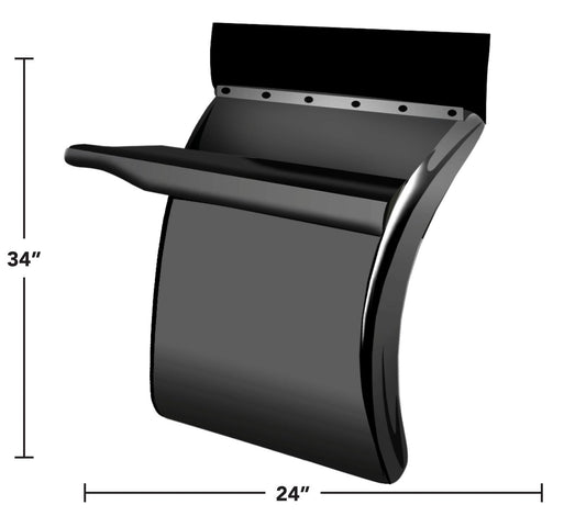 34" SMOKED QUARTER FENDERS W/ TRIANGLE MOUNTS STAINLESS STEEL