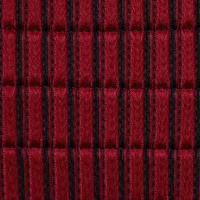 Seat Cover w/ Ribbed Fabric &amp; Leatherette Trim - Red