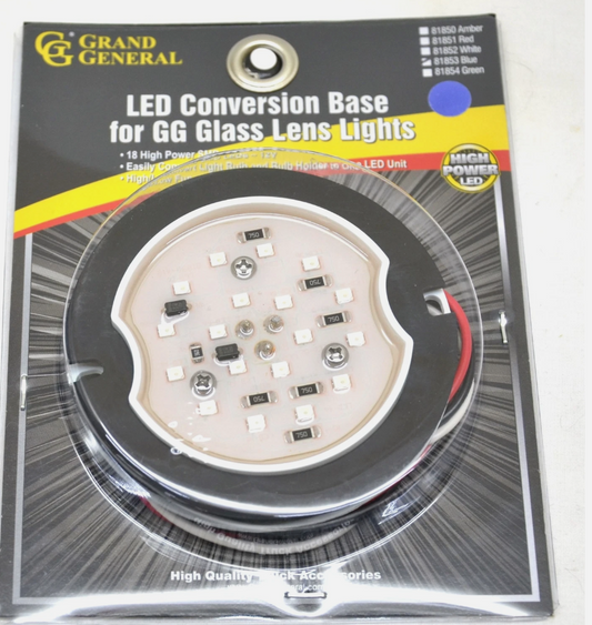 Glass Lens Conversion Light Base 18 High Powered Blue SMD LEDs 3 Wire GG#81853