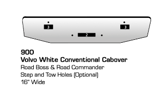 Chrome Bumper for Volvo White Conventional Cabover/Road Boss/Road Commander — 10-Gauge, Made in USA