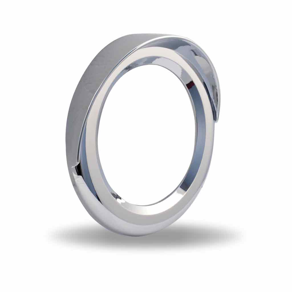 TRUX Bezel - 4" Chrome Plastic - Visor - Twist-On
