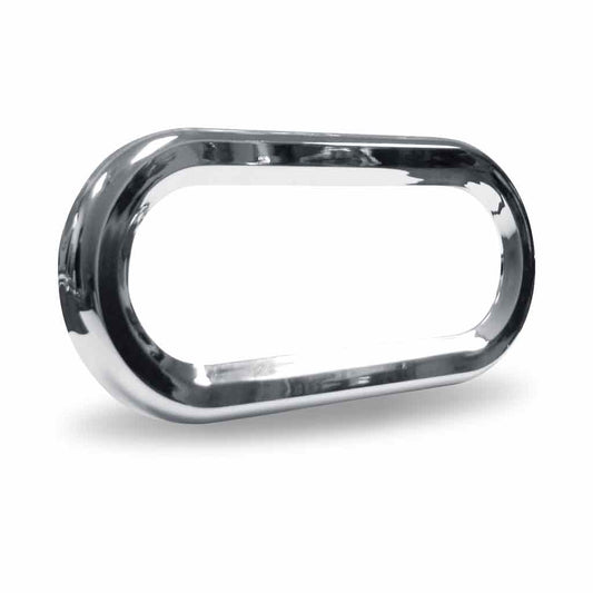 TRUX Bezel - Oval Chrome Plastic - Twist-On