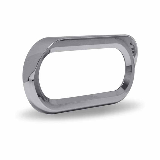 TRUX Bezel - Oval Chrome Plastic - Visor - Twist-On
