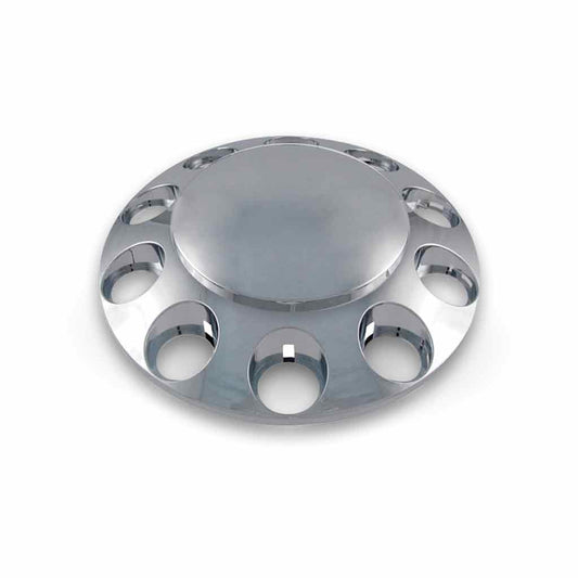 TRUX Chrome Plastic ABS Front Hub Cover with Removeable Hubcap & 10 Holes for Nut Cover of Choice