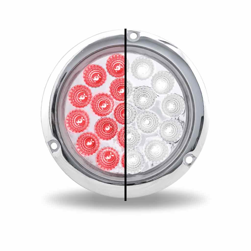 TRUX 4" Dual Red/White Stop, Turn & Tail Flange Mount LED (19 Diodes)