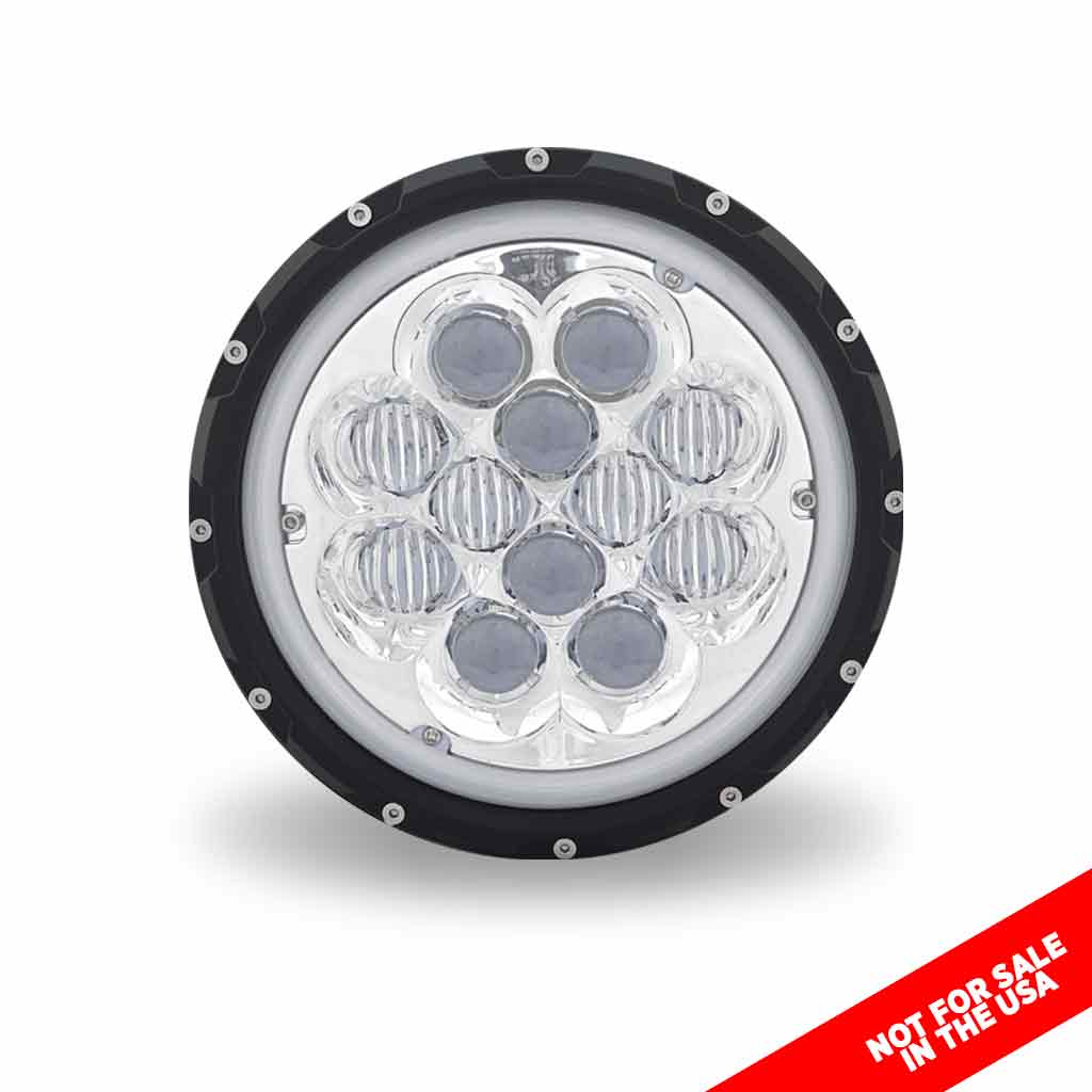TRUX 7" Round Economy LED Headlight with Adapter Plug (3000 Lumens) - Not DOT Approved