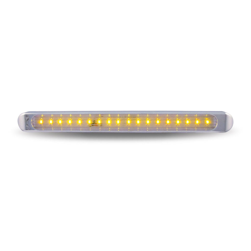TRUX Chrome Auxiliary Stop, Turn & Tail LED Light Strip - Clear Amber (12 Diodes)