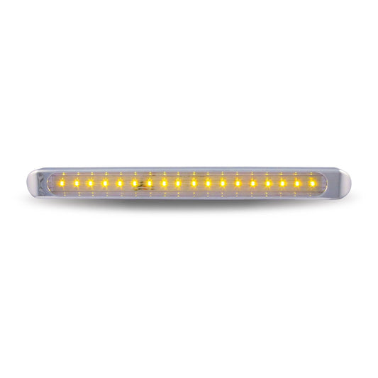 TRUX Chrome Auxiliary Stop, Turn & Tail LED Light Strip - Clear Amber (12 Diodes)