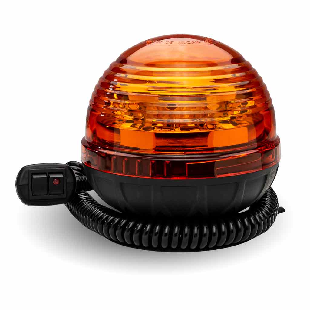 TRUX Amber Dome Vaccum Magnetic 3 Flash Beacon Light - 960 LM (12 Diodes)