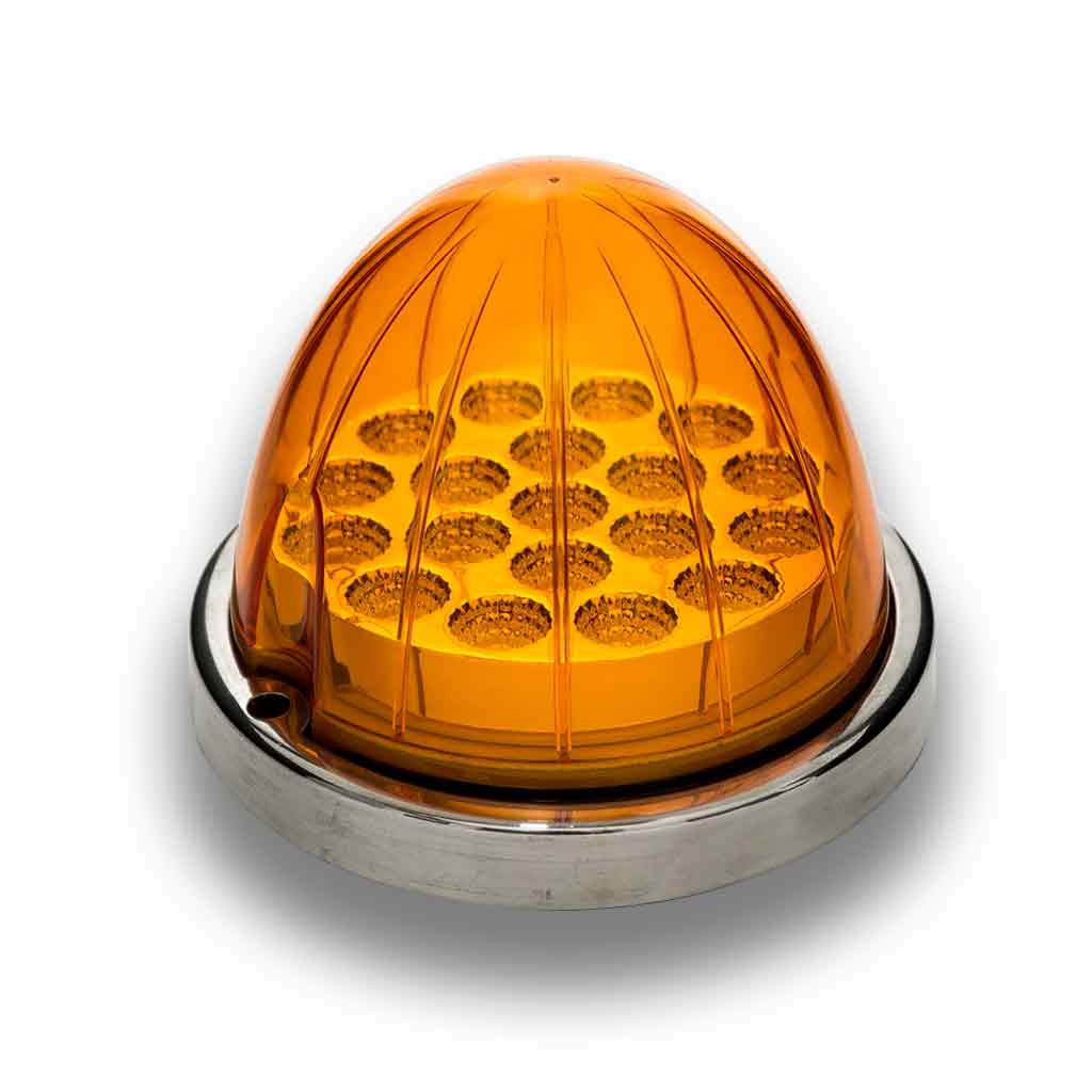 TRUX Amber Watermelon LED with Reflector Cup & Lock Ring (19 Diodes)