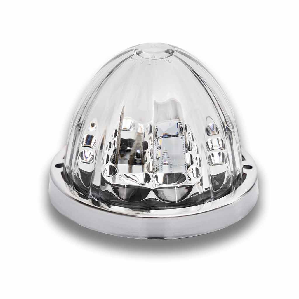 TRUX Clear Amber Watermelon LED with Glass Pattern & Lock Ring