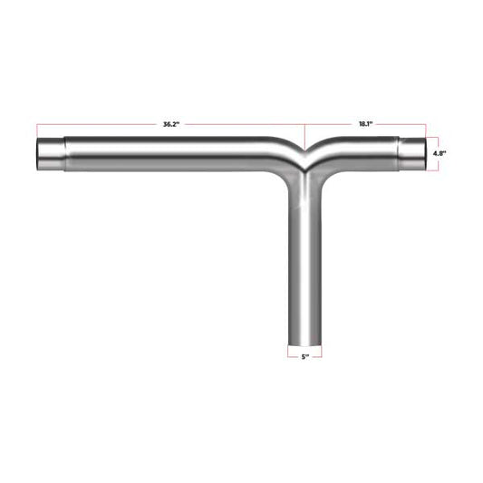 TRUX 5" Diameter Y Pipe, Galvanized Steel - Fits the Trux Elbows TEL55-PET, TEL65-PET, TEL75-PET, TEL-65, TEL-75, TEL-85, TEL-105