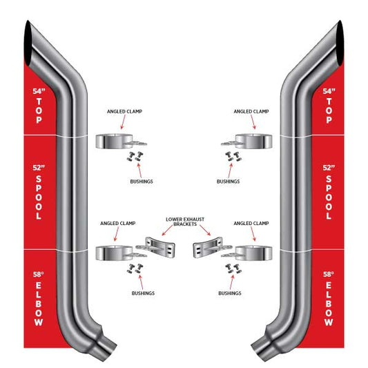 TRUX 54" Bullhorn Top Stacks