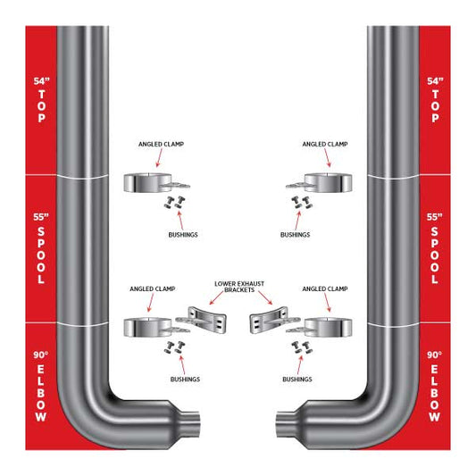 TRUX 54" Flat Top Stack, 55" Spool & 8"-5" Elbow