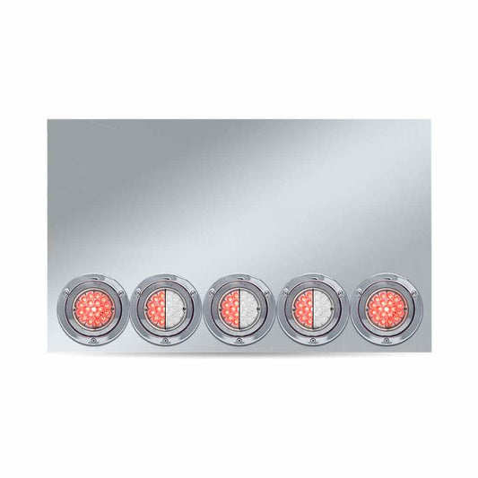 TRUX 20" Drop Stainless Steel Center Panel with 5 x 4" Dual Revolution Watermelon LEDs (Red/White)