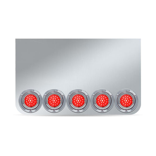 TRUX 20" Drop Stainless Steel Center Panel with Rounded Bottom & 5 & 3 Watermelon LEDs & Bezels