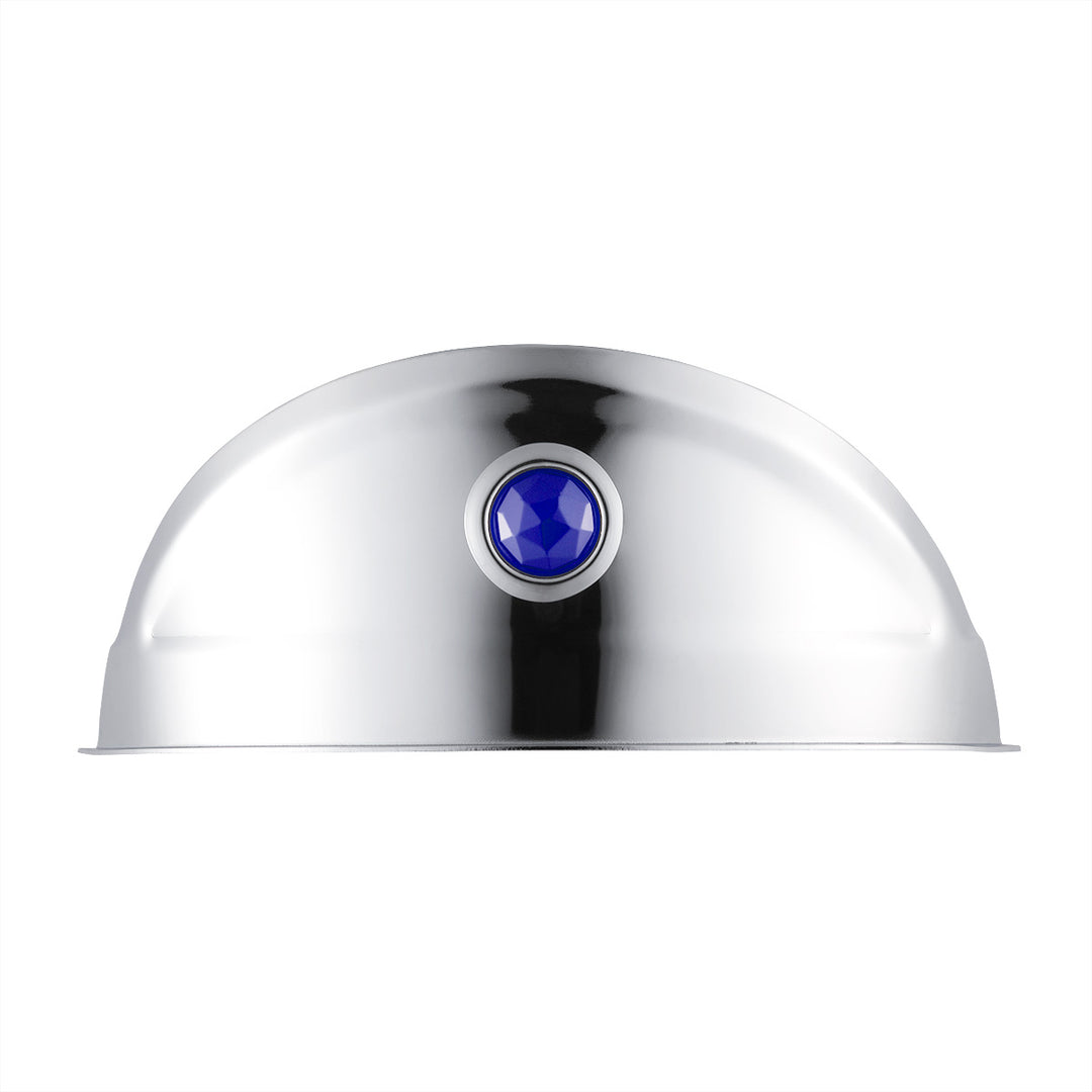 Chrome Visor With Blue Glass Dot For 7" Headlight - View 1