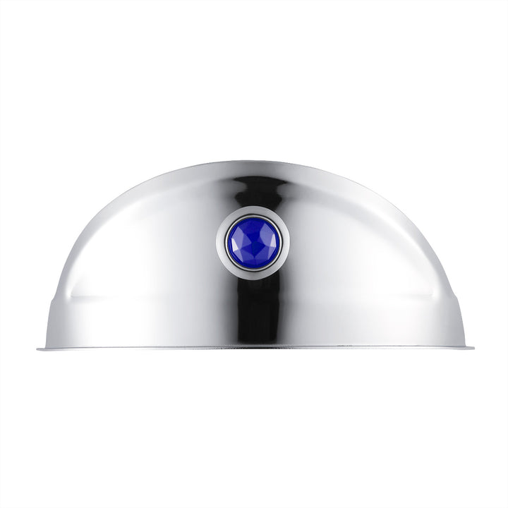 Chrome Visor With Blue Glass Dot For 7" Headlight - View 1