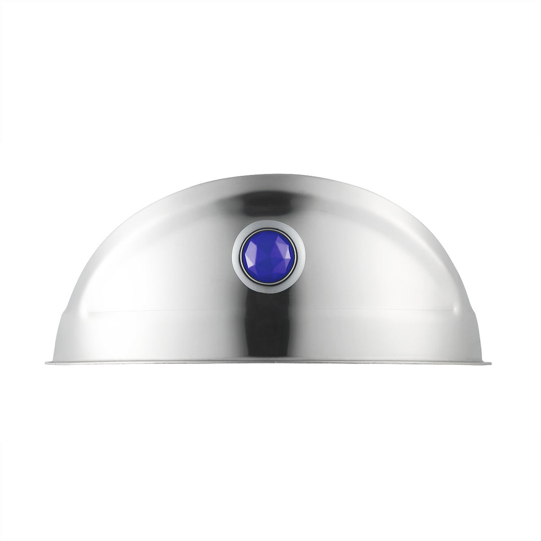 Stainless Steel Visor With Blue Glass Dot For 7" Headlight - View 1