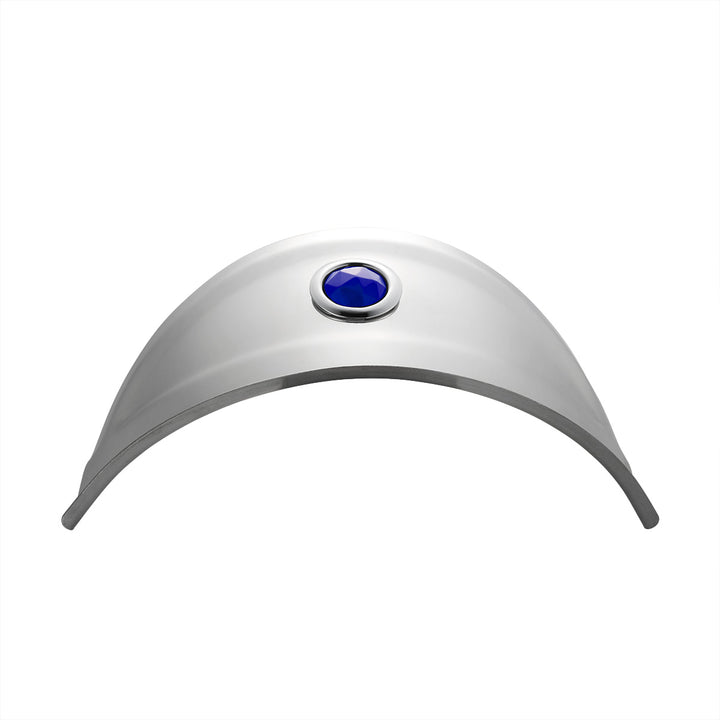 Stainless Steel Visor With Blue Glass Dot For 7" Headlight - View 2