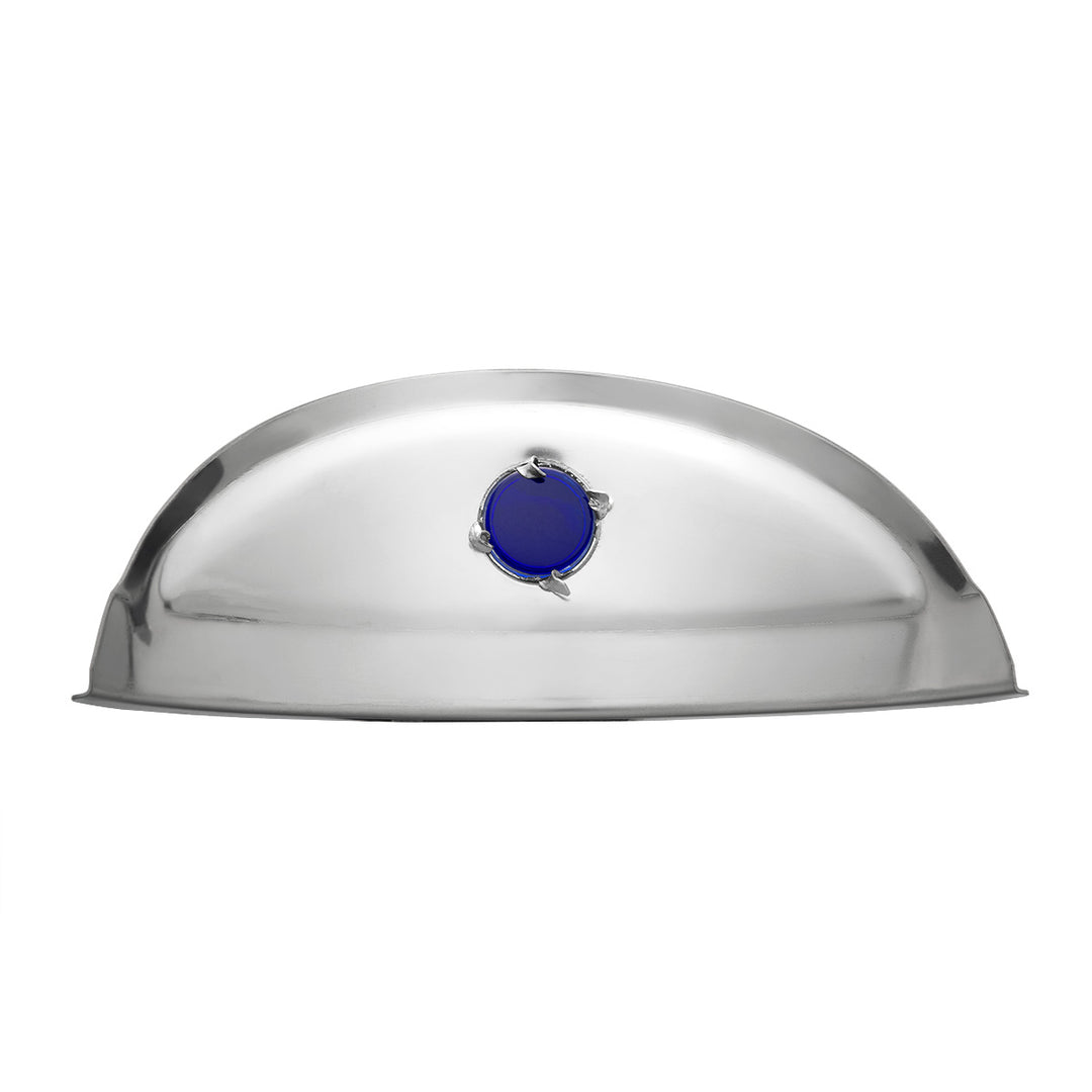 Stainless Steel Visor With Blue Glass Dot For 7" Headlight - View 5