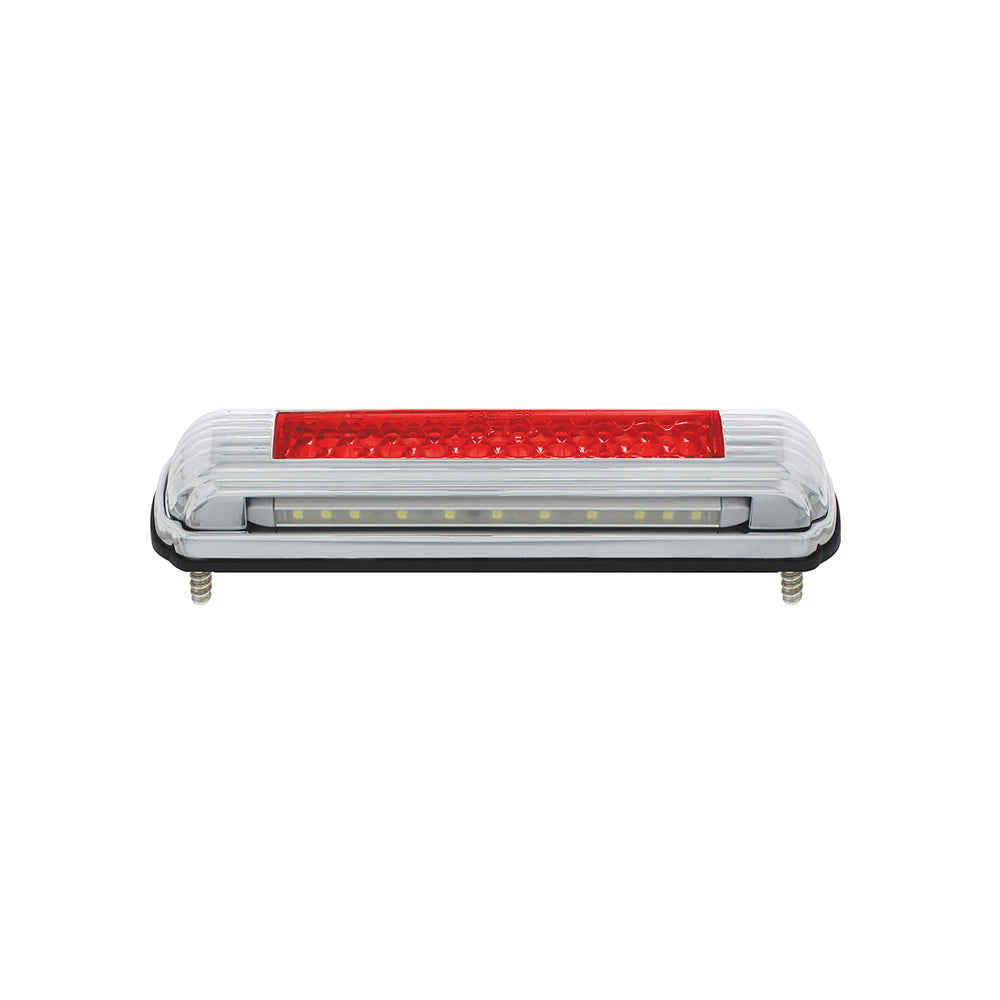 Chrome License Plate Light With Red LED 3rd Brake Light - Red LED/Red Lens - View 2