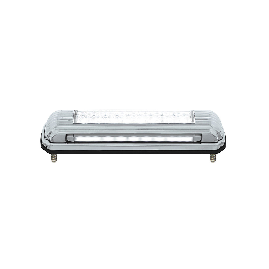 Chrome License Plate Light With White LED Backup Light - White LED/Clears Lens - View 1