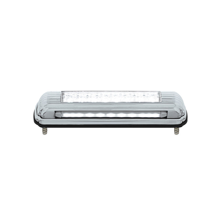 Chrome License Plate Light With White LED Backup Light - White LED/Clears Lens - View 1