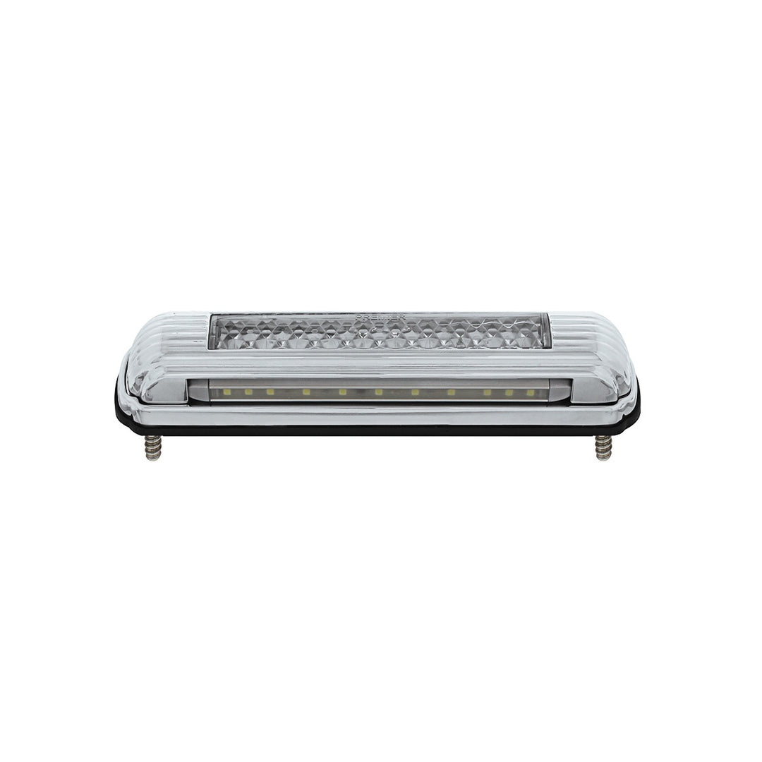 Chrome License Plate Light With White LED Backup Light - White LED/Clears Lens - View 2