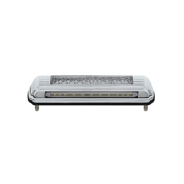 Chrome License Plate Light With White LED Backup Light - White LED/Clears Lens - View 2