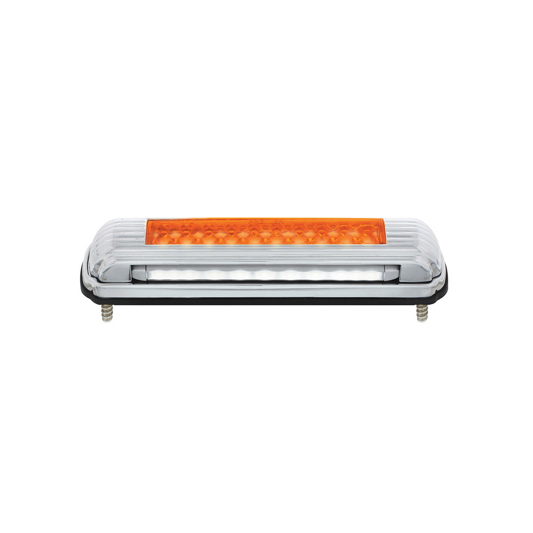 Chrome License Plate Light With Amber LED Auxiliary Light - Amber LED/Amber Lens - View 1