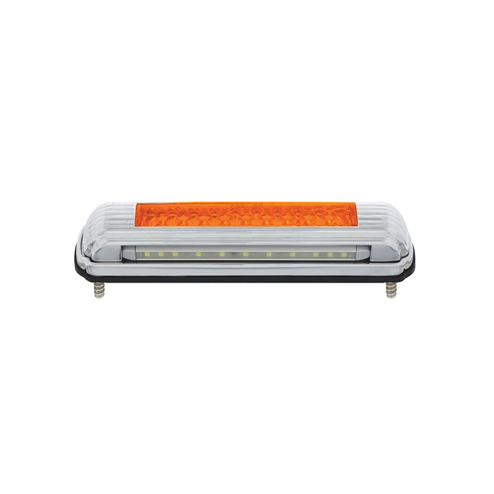 Chrome License Plate Light With Amber LED Auxiliary Light - Amber LED/Amber Lens - View 2