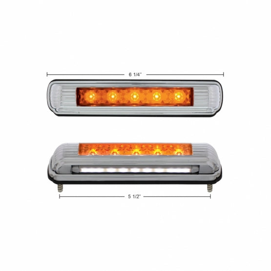 Chrome License Plate Light With Amber LED Auxiliary Light - Amber LED/Amber Lens - View 5