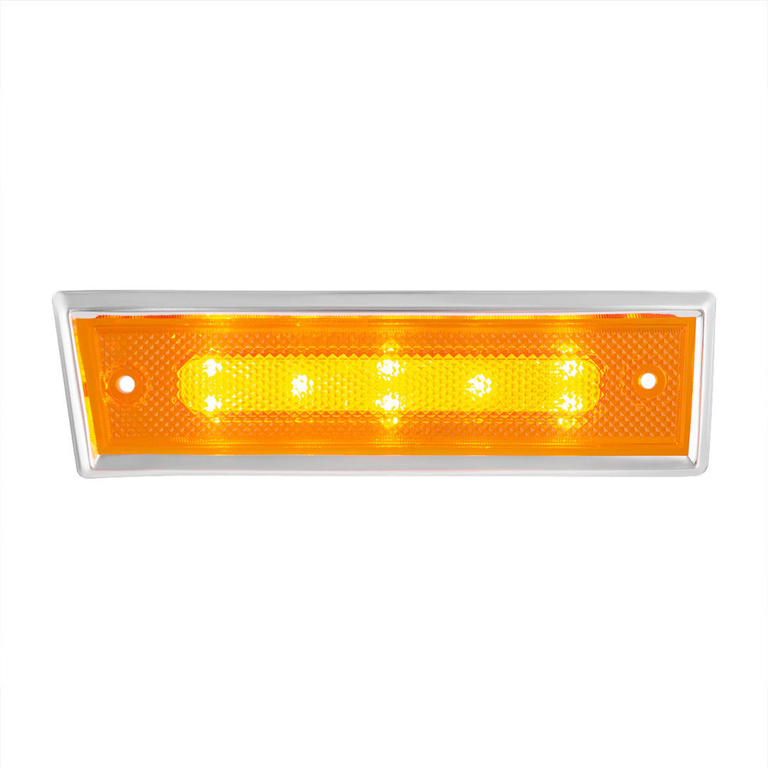 8 Amber LED Dual Function Side Marker With SS Trim For 1981-1987 Chevrolet &amp; GMC Truck - L/H - View 1