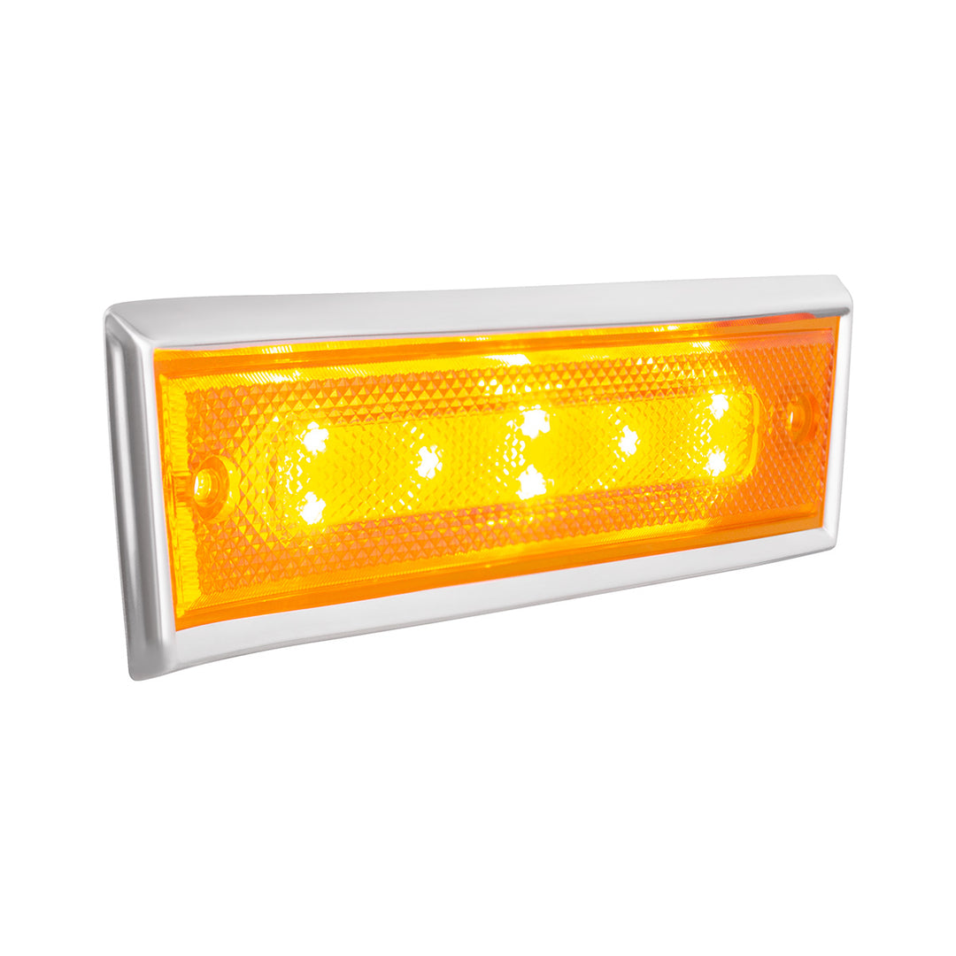8 Amber LED Dual Function Side Marker With SS Trim For 1981-1987 Chevrolet &amp; GMC Truck - L/H - View 3