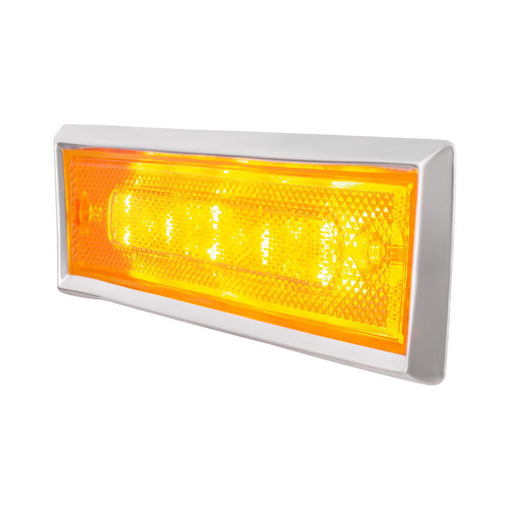 8 Amber LED Dual Function Side Marker With SS Trim For 1981-1987 Chevrolet &amp; GMC Truck - L/H - View 5