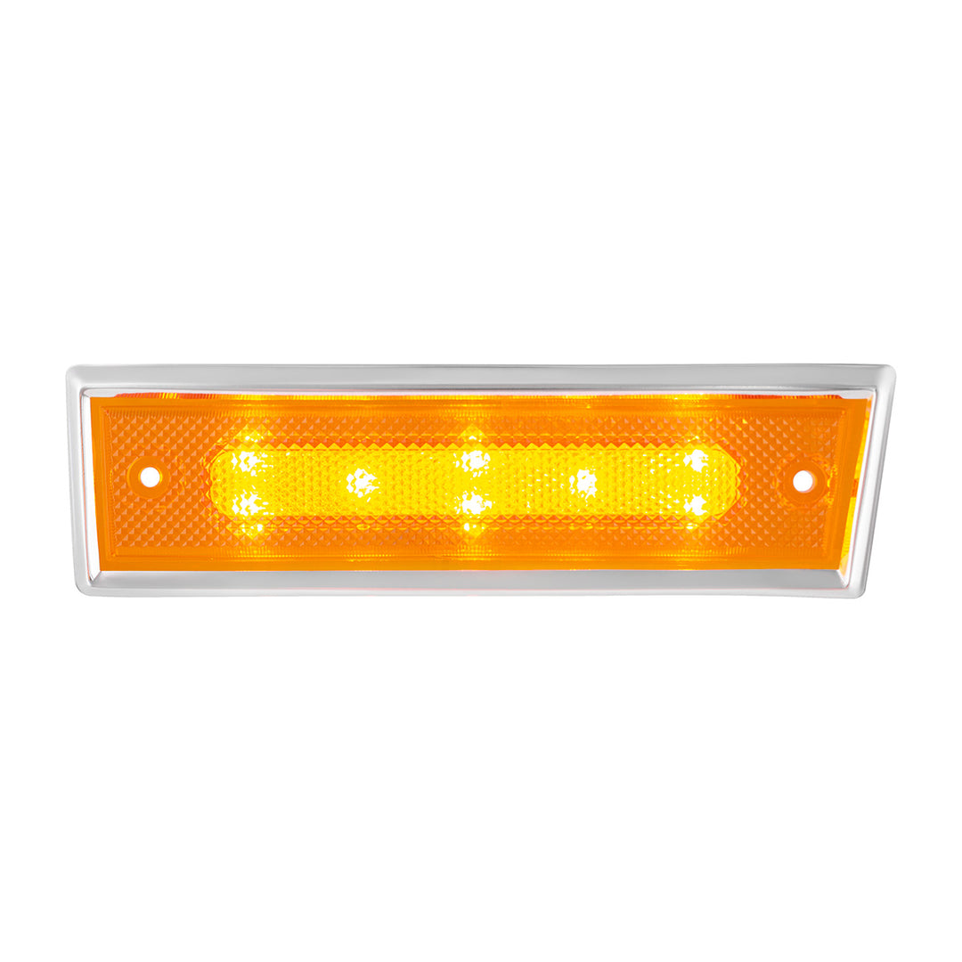 8 Amber LED Dual Function Side Marker With SS Trim For 1981-1987 Chevrolet &amp; GMC Truck - R/H - View 1