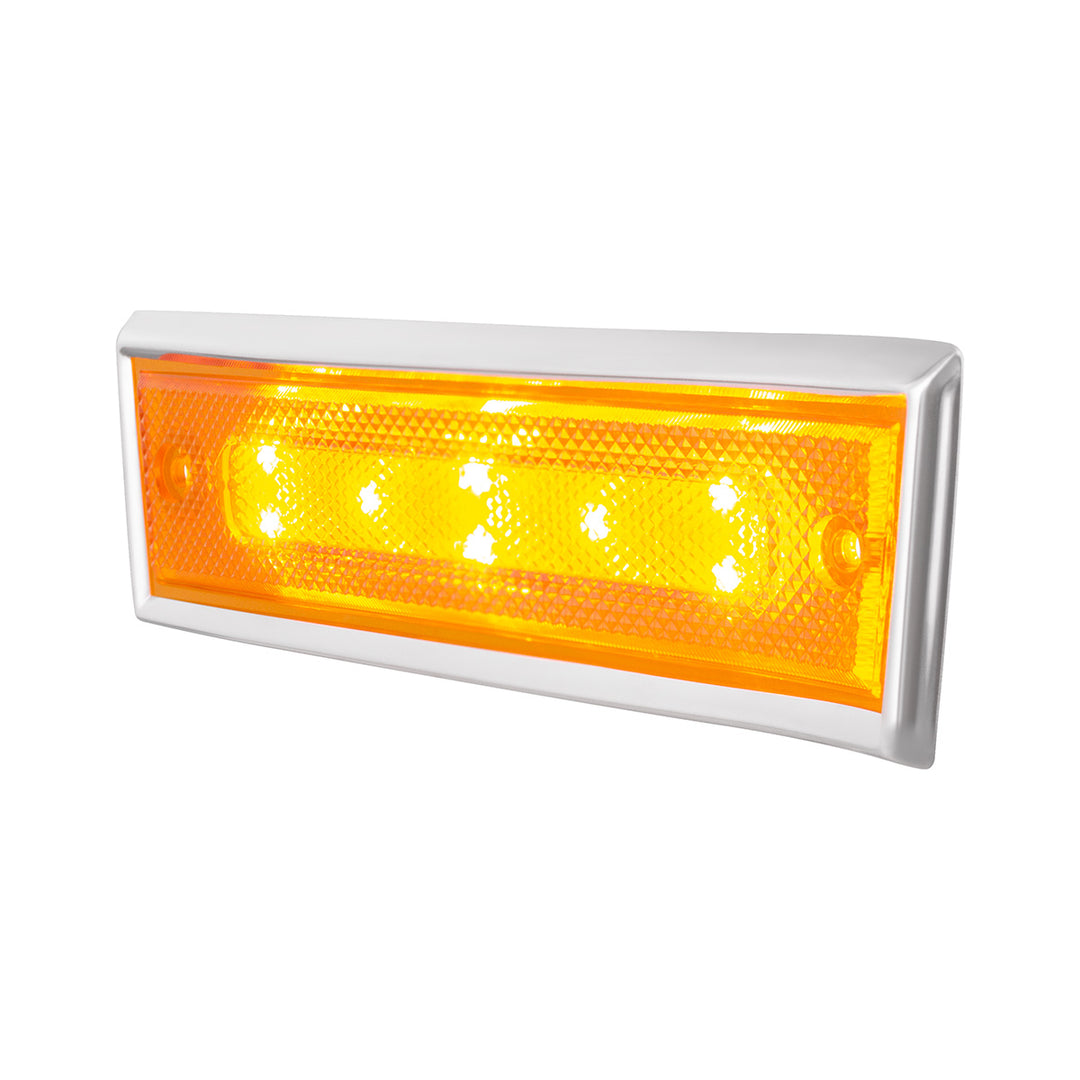 8 Amber LED Dual Function Side Marker With SS Trim For 1981-1987 Chevrolet &amp; GMC Truck - R/H - View 3
