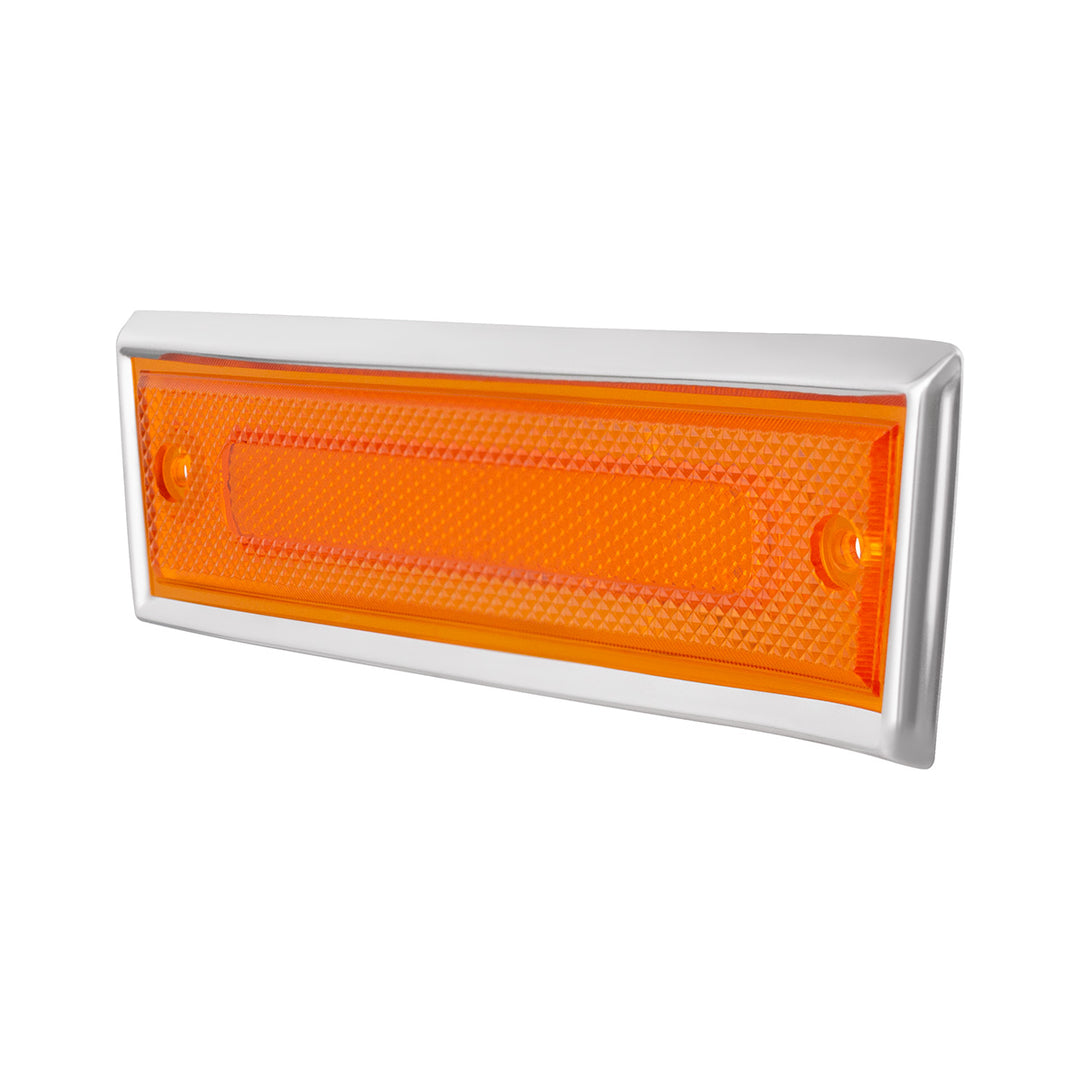 8 Amber LED Dual Function Side Marker With SS Trim For 1981-1987 Chevrolet &amp; GMC Truck - R/H - View 4
