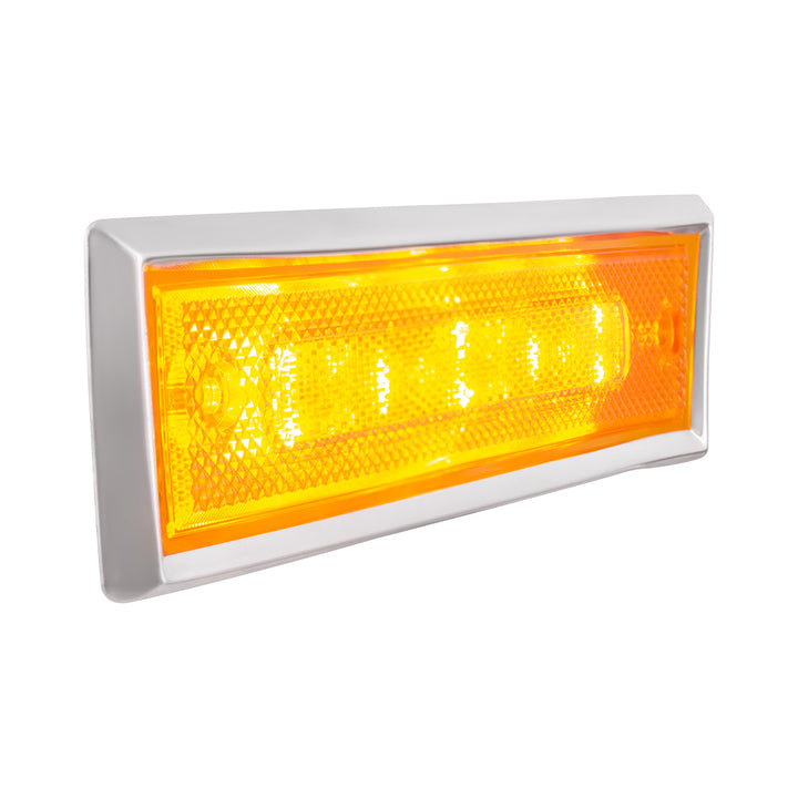 8 Amber LED Dual Function Side Marker With SS Trim For 1981-1987 Chevrolet &amp; GMC Truck - R/H - View 5