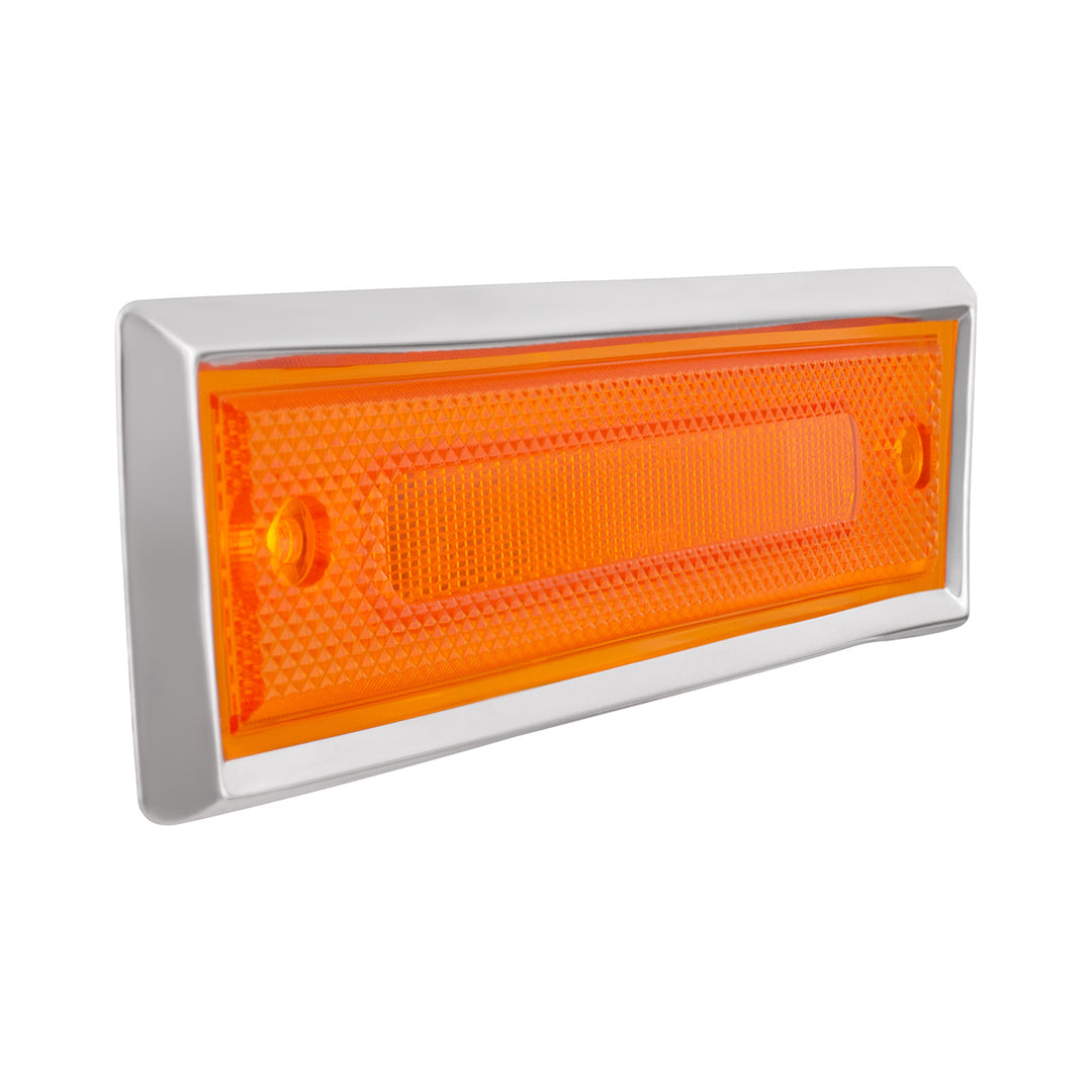 8 Amber LED Dual Function Side Marker With SS Trim For 1981-1987 Chevrolet &amp; GMC Truck - R/H - View 6
