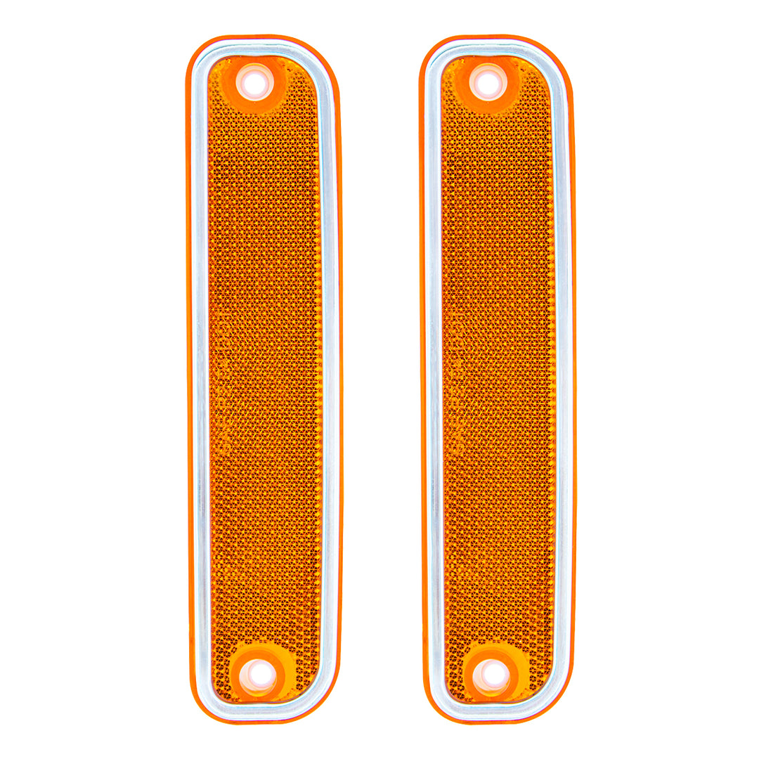 Side Marker Light With Stainless Steel Trim For 1973-80 Chevy Truck, Amber Lens (Box of 2) - View 1