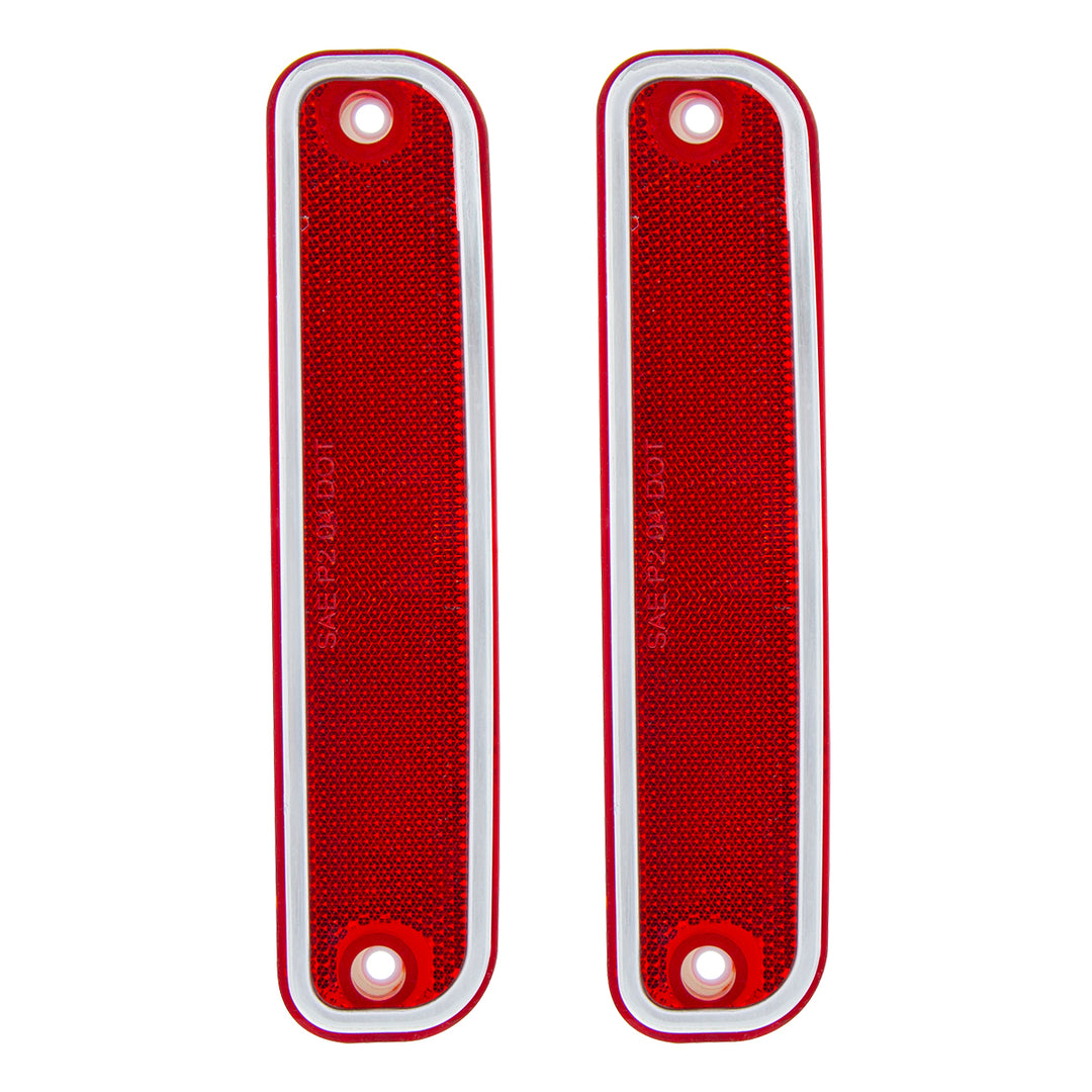 Side Marker Light With Stainless Steel Trim For 1973-80 Chevy Truck, Red Lens (Box of 2) - View 1